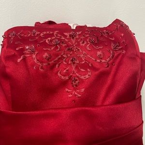 David’s Bridal Strapless Satin Dress